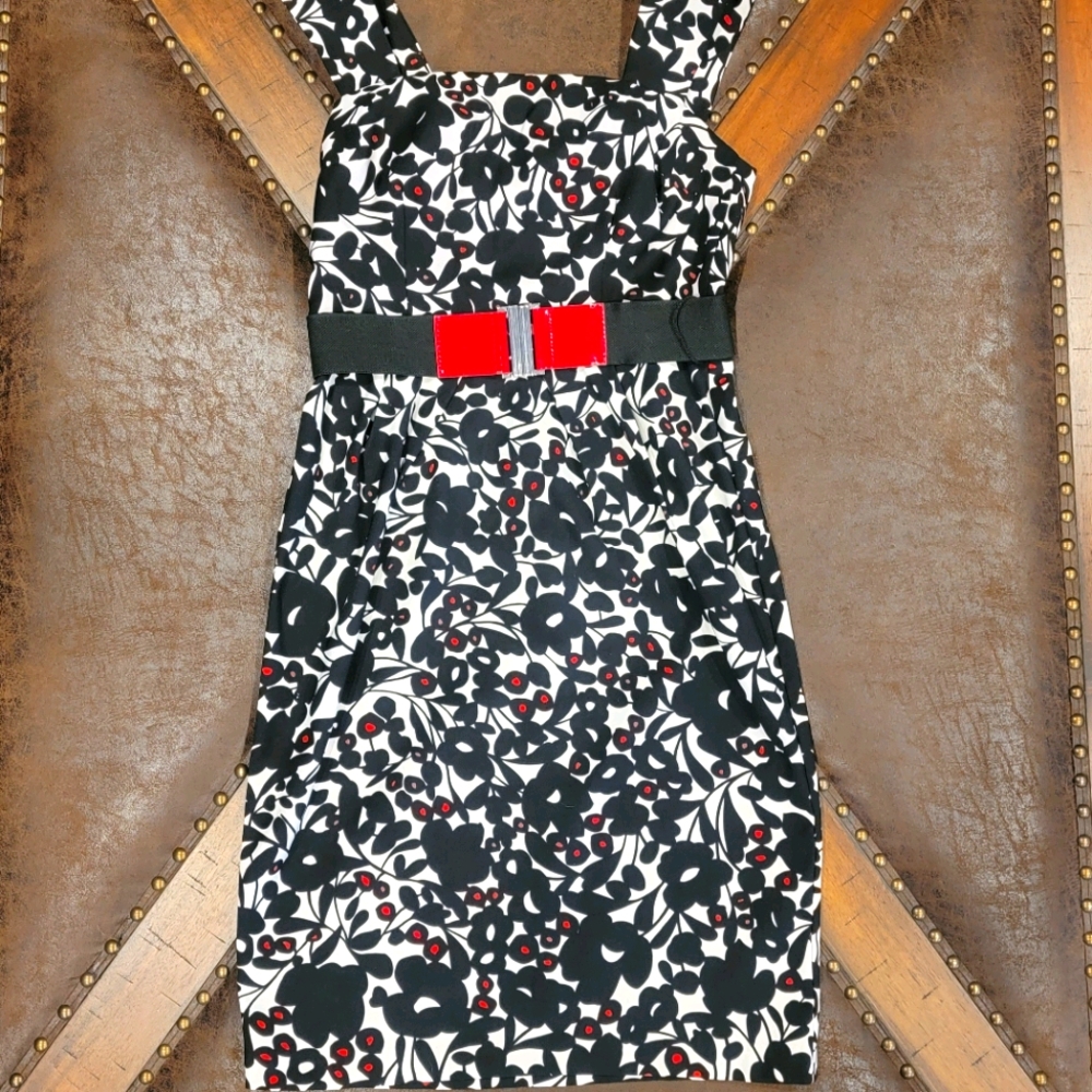 London Times Black and White Dress Sz4